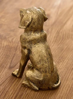 Antique-style golden dog bookend