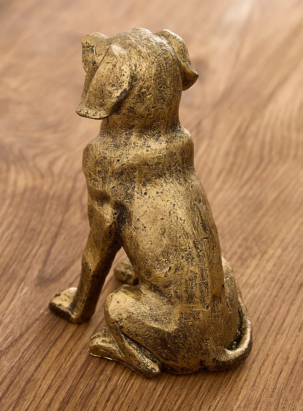 Antique-style golden dog bookend