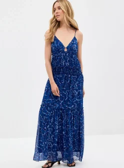 Antonella abstract-night chiffon maxi dress