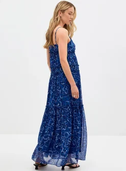 Antonella abstract-night chiffon maxi dress