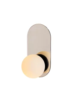 Arch glossy chrome wall sconce