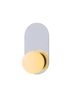 Arch glossy chrome wall sconce