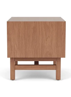Architectural shelved walnut bedside table