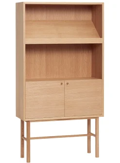 Archive natural wood shelf unit