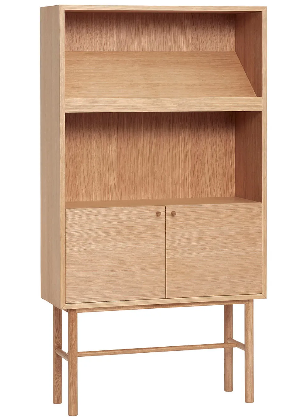 Archive natural wood shelf unit
