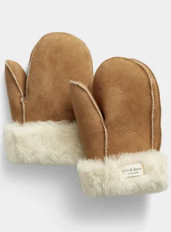 Arctic reversed sheepskin mittens