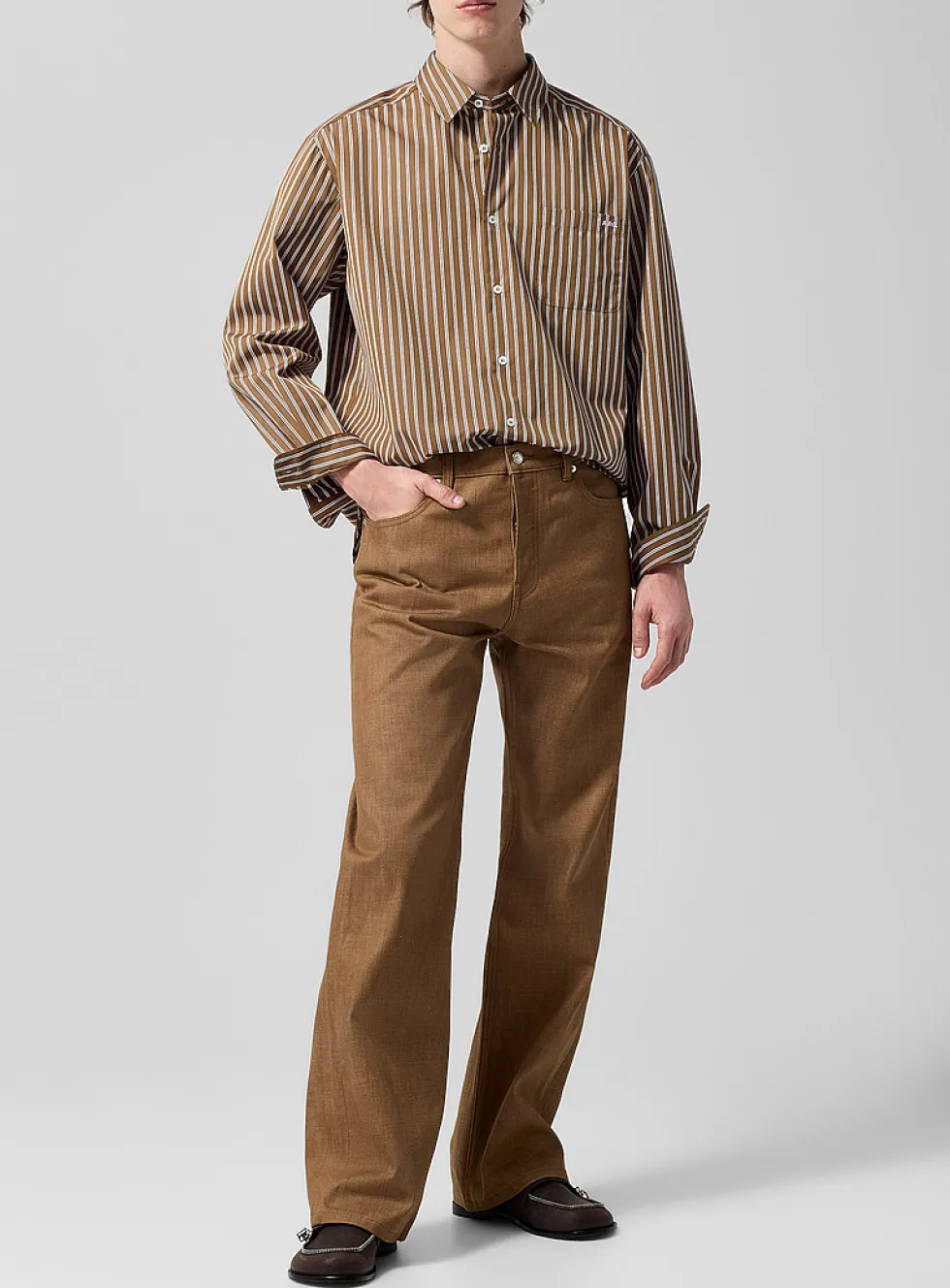 Arno glossy brown straight jean