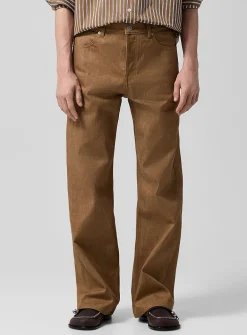 Arno glossy brown straight jean