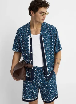 Art deco mosaic camp shirt