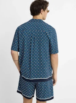 Art deco mosaic camp shirt