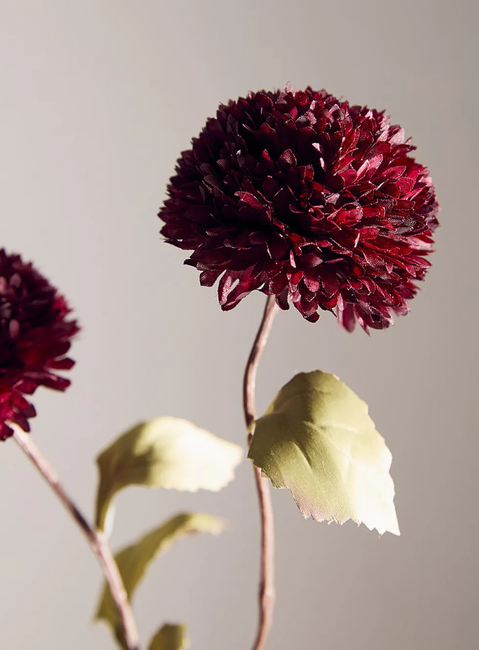 Artificial burgundy dahlia branch