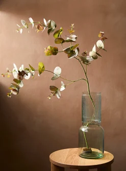 Artificial green eucalyptus branch