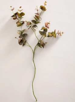 Artificial green eucalyptus branch