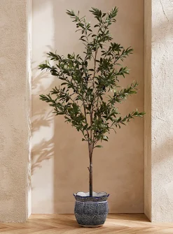 Artificial olive tree shrub