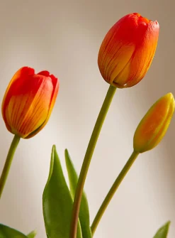 Artificial orange tulip bouquet