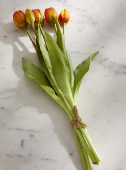 Artificial orange tulip bouquet