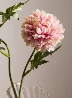 Artificial pink dahlia branch