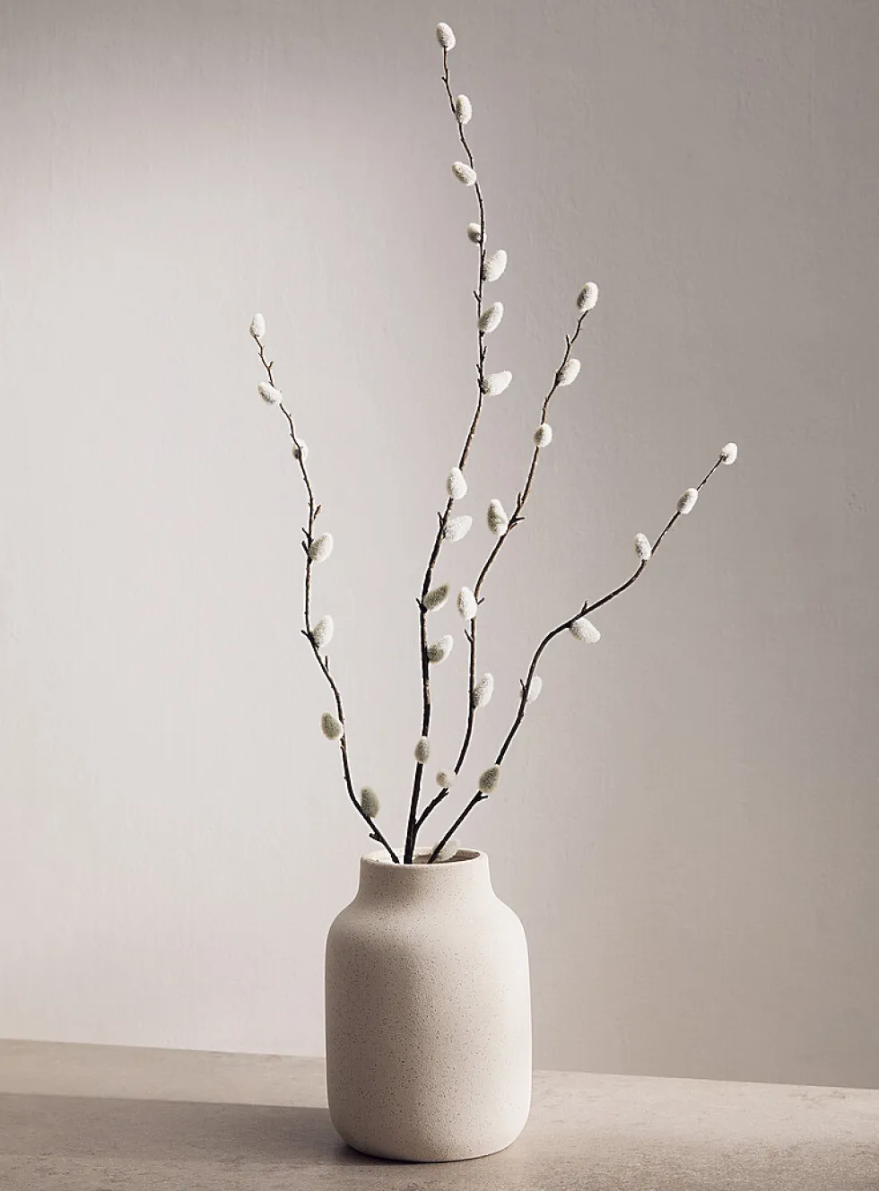Artificial pussy willow branch