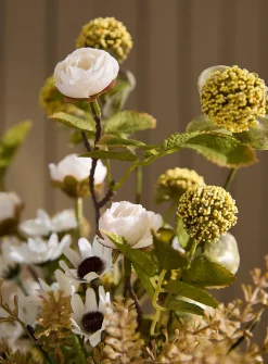 Artificial rose and chrysanthemum bouquet