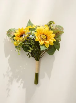 Artificial sunflower and baby's-breath bouquet