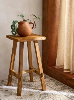 Artisan recycled teak counter stool