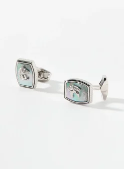 Ascot horses mother-of-pearl cuff links