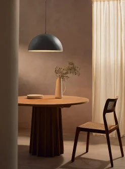 Ash contrast dome hanging lamp