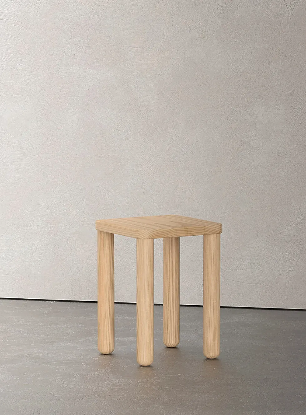 Ash square stool