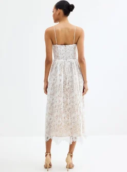 Astoria vanilla guipure midi dress