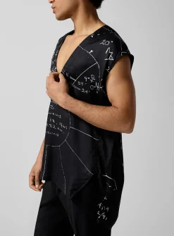 Astral chart sleeveless V-neck tunic
