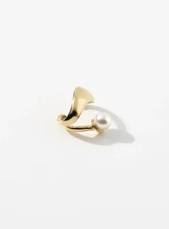 Asymmetric pearl ear cuff