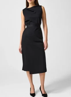 Asymmetrical collar pure cotton dress