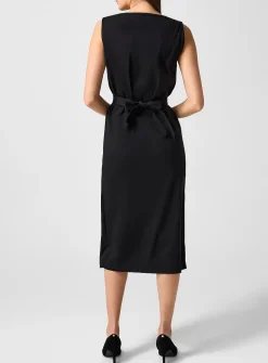 Asymmetrical collar pure cotton dress