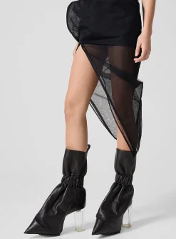Asymmetrical drape sculptural skirt
