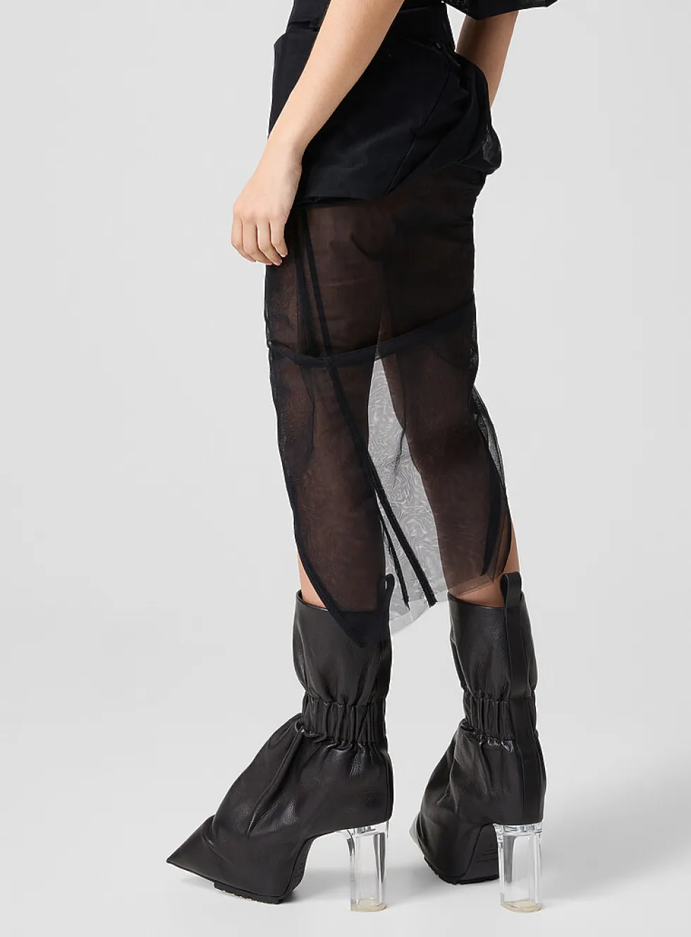 Asymmetrical drape sculptural skirt