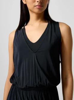 Asymmetrical draped midi dress