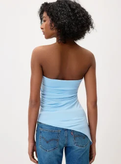 Asymmetrical microfibre tube top