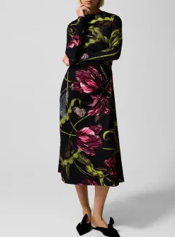Asymmetrical ruching jersey dress