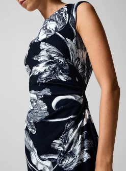 Asymmetrical ruching jersey dress