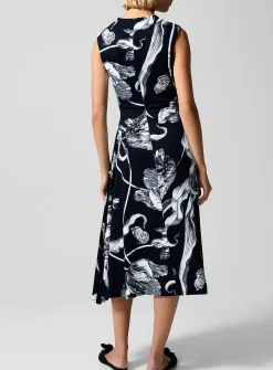 Asymmetrical ruching jersey dress