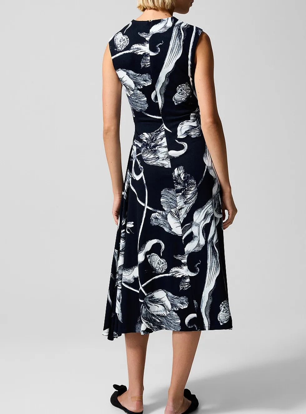 Asymmetrical ruching jersey dress