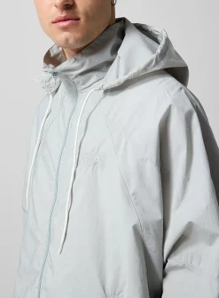 Asymmetrical seams nylon windbreaker