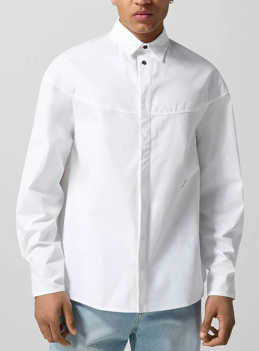 Atelier giant logo crisp poplin shirt