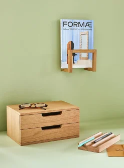 AtHand natural wood wall shelf