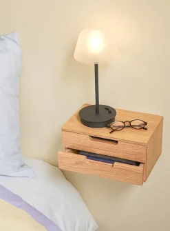 AtHand natural wood wall shelf
