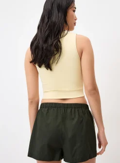 Athletic stripes poplin short