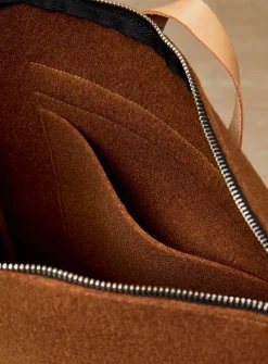 Auguste leather and wool felt backpack