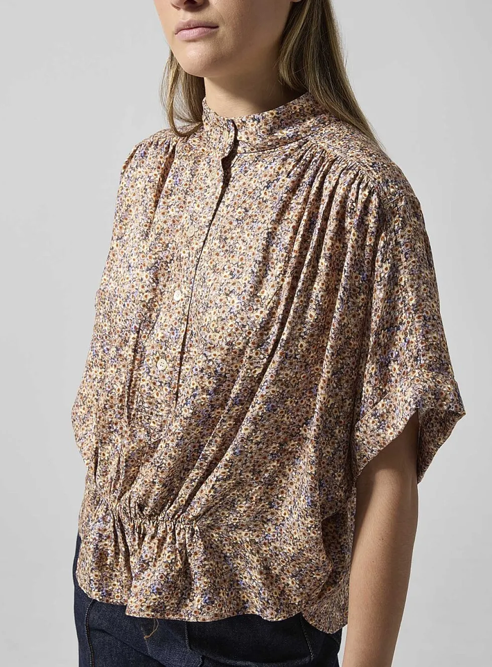 Azalea silk crepe blouse