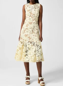 Back bow openwork lace dress