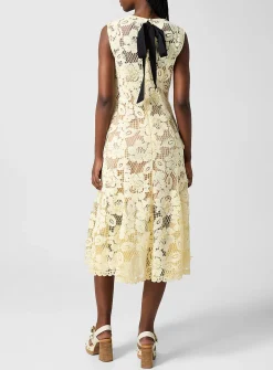 Back bow openwork lace dress